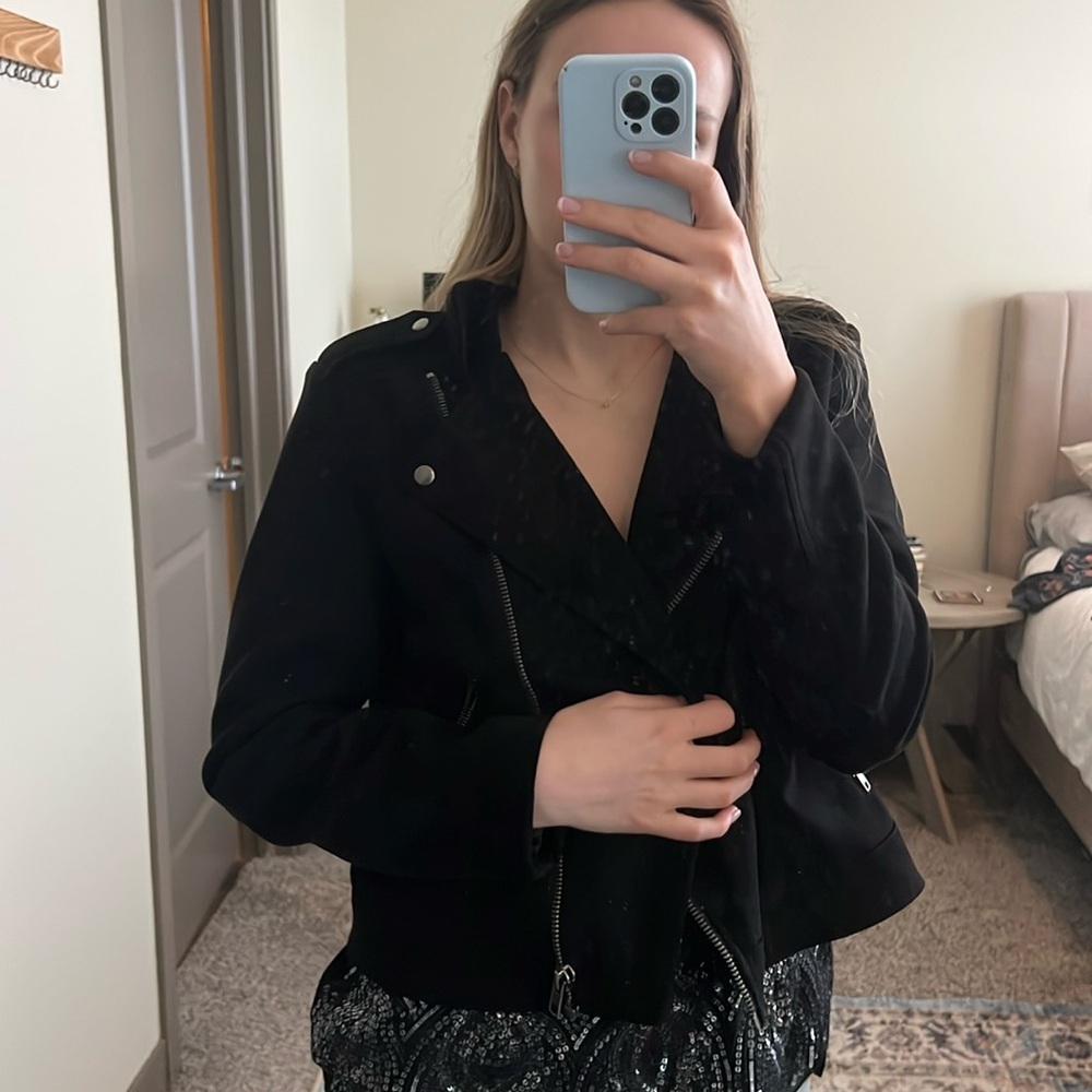 Philosophy faux suede black jacket